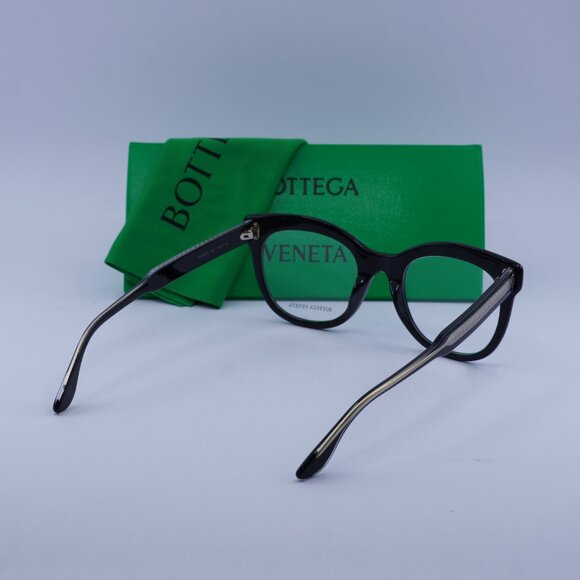 Bottega Veneta BV0241O 001 Eyeglasses Shiny Black 49mm Square Frame - Picture 9 of 9